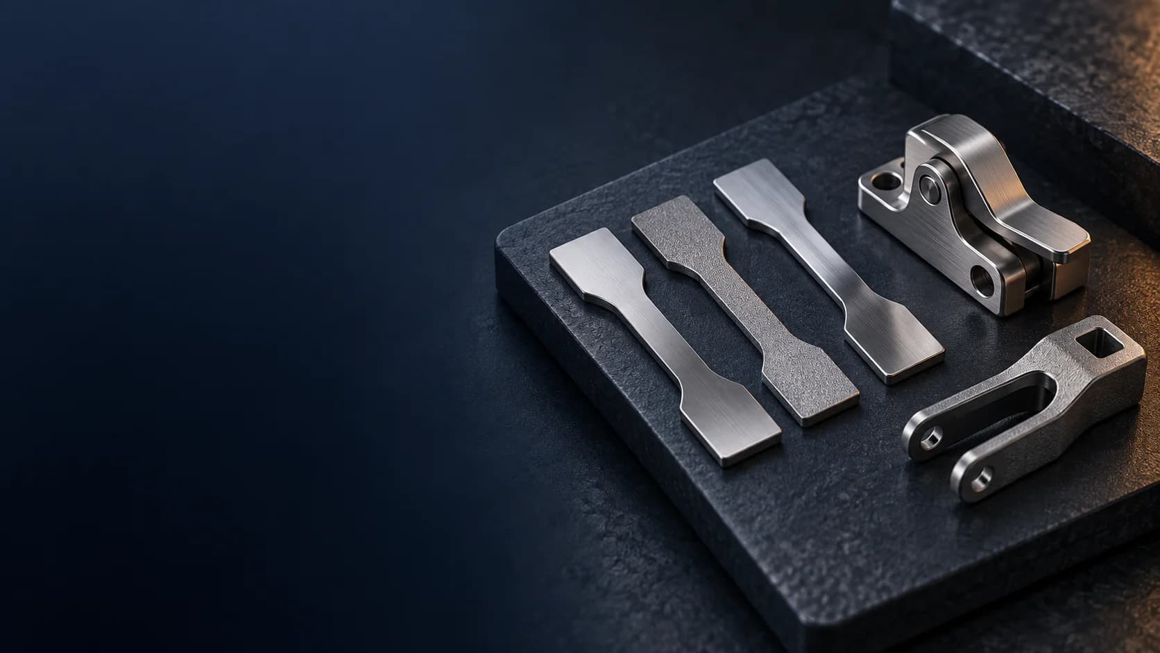 Illustration of stainless steel test coupons and compact component geometries