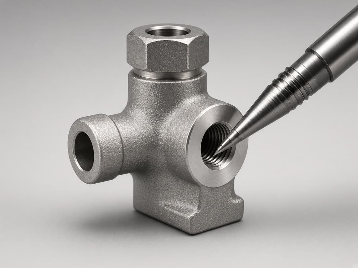 Illustration of secondary machining on critical features after sintering